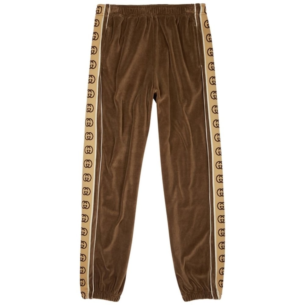 Gucci Interlocking GG Stripe Velour Jogger Pants NEW W TAGS Size small